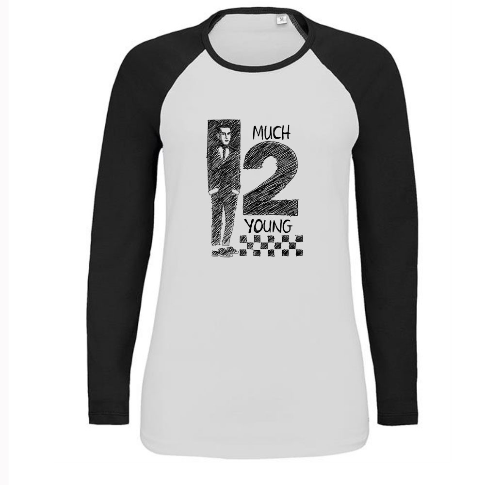 Terry Hall - The Specials - Unisex - Baseball - Medium - Black /White Long Sleeved T Shirt - Small Sizing